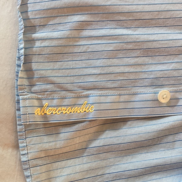 Abercrombie kids XL, mens Small blue striped button up - Picture 5 of 9